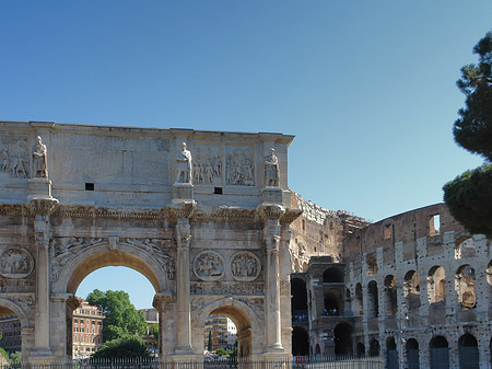 Foto Konstantinsbogen mit Kolosseum - Rom