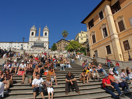 Foto Treppe mit Kirche